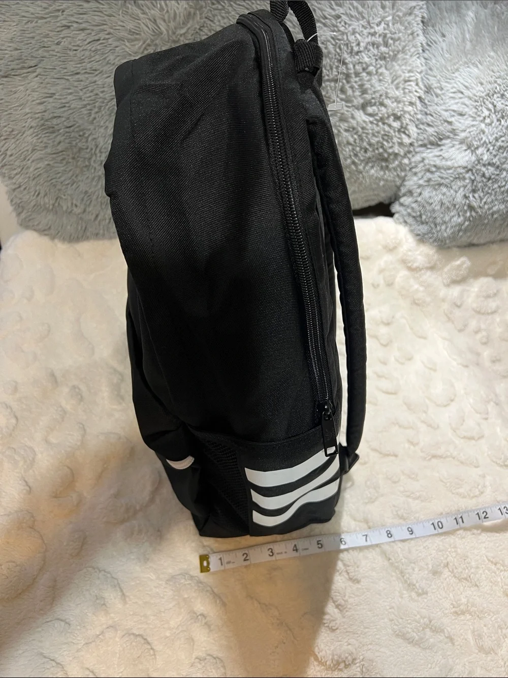 adidas Black Youth Originals Backpack with White Stripes NWT